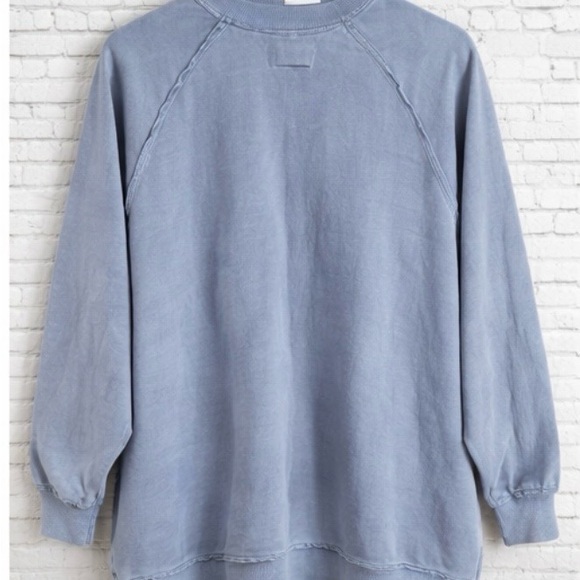 American Eagle Outfitters Light Blue Henley Sweatshirt - Picture 3 of 3